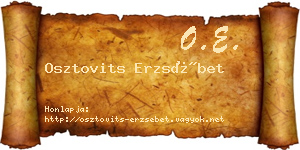 Osztovits Erzsébet névjegykártya