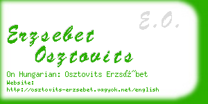erzsebet osztovits business card